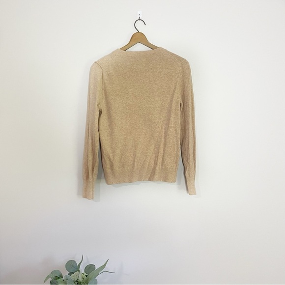 [J. Crew] Women's Tan Crewneck Ruffle Wool Blend Pullover Sweater - Picture 9 of 10